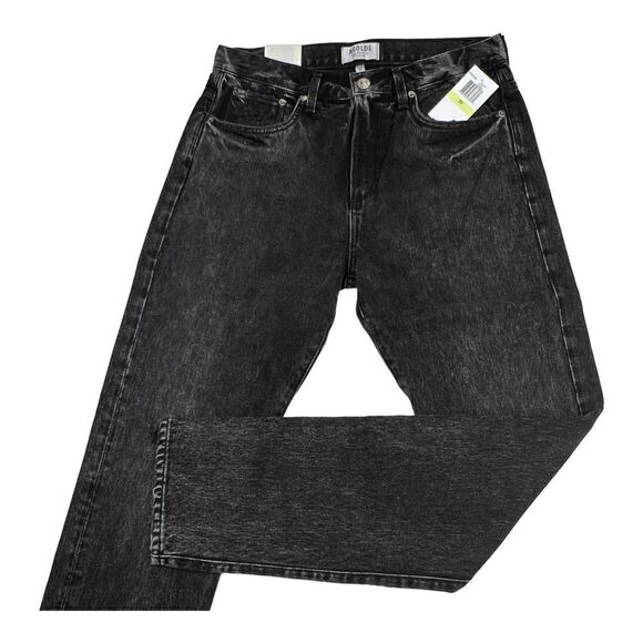 New Agolde Men Black Jeans US 30 Tapered Slim Casual Washed Cotton Denim $228 - Picture 5 of 14
